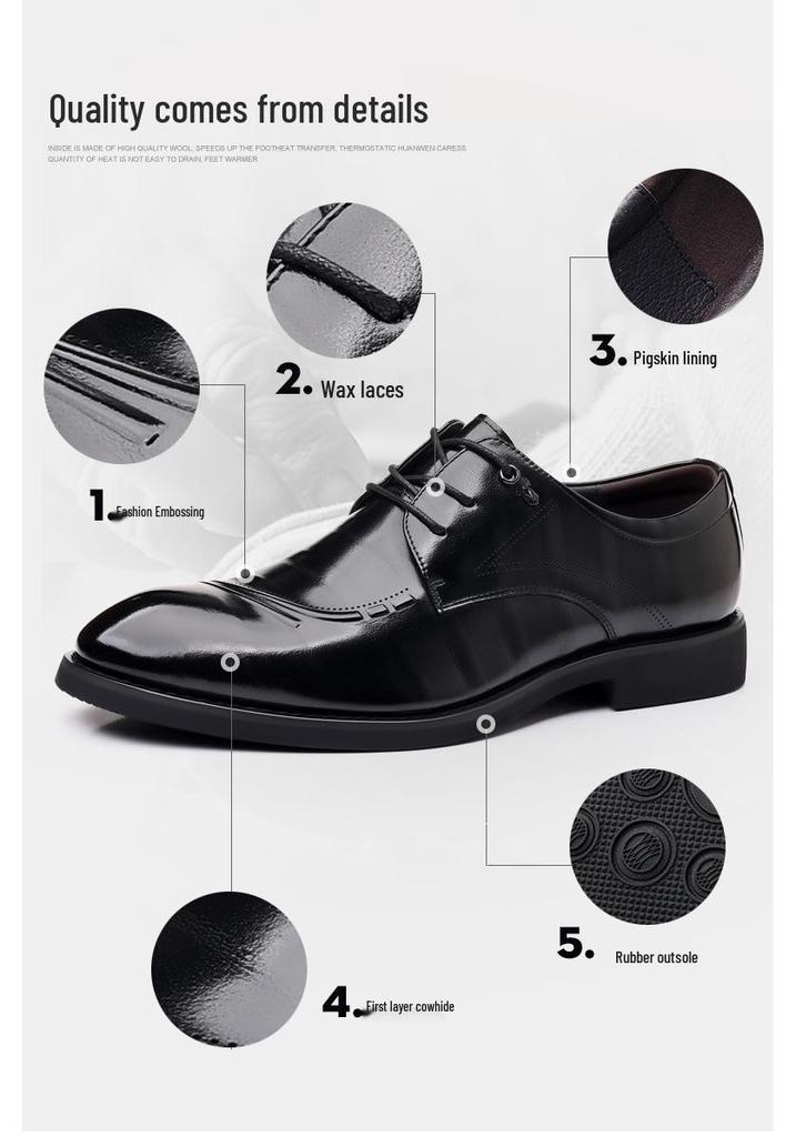 Новые мужские ботинки Дерби из натуральной кожи в британском стиле - Дышащие, Модные, Повседневные и Формальные.