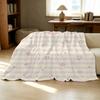 Floral Stripe Plush Flannel Blanket Skin-Friendly, Soft, Warm & Cozy Throw for Home, Dorm, Christmas, Halloween