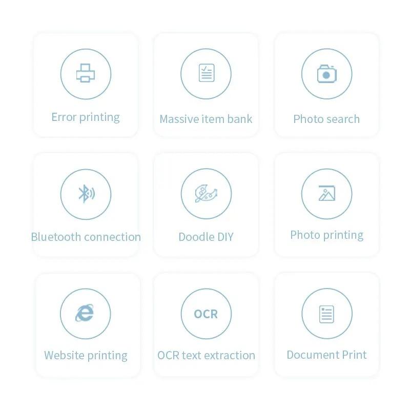 Мини-HD портативный термопринтер для этикеток, долговечный Bluetooth-принтер для студентов, ошибка в заголовке, заметка, неправильный карман, бесчернильная печать