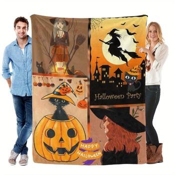 1PC Halloween Subject Cute Printed Warm Cozy Soft Throw Blanket For Couch Bed Sofa