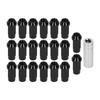 20pcs Wheel Lug Nuts M14x1.5 Thread 2in Height 7075 T6 Aluminum Thru Hole Locking Lug NutsBlack