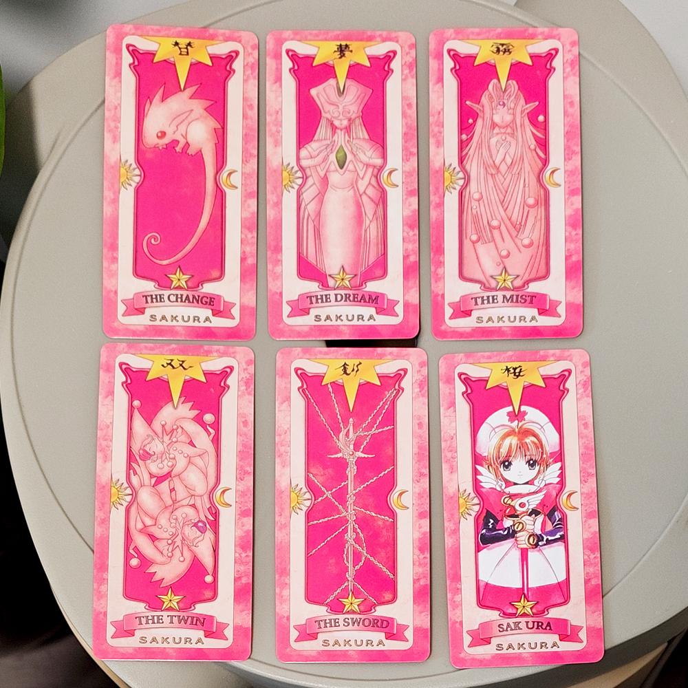 Колода Таро Cardcaptor Sakura 11x5,5 см - Полный набор из 56 карт | Розовое издание Sakura для фанатов и косплея