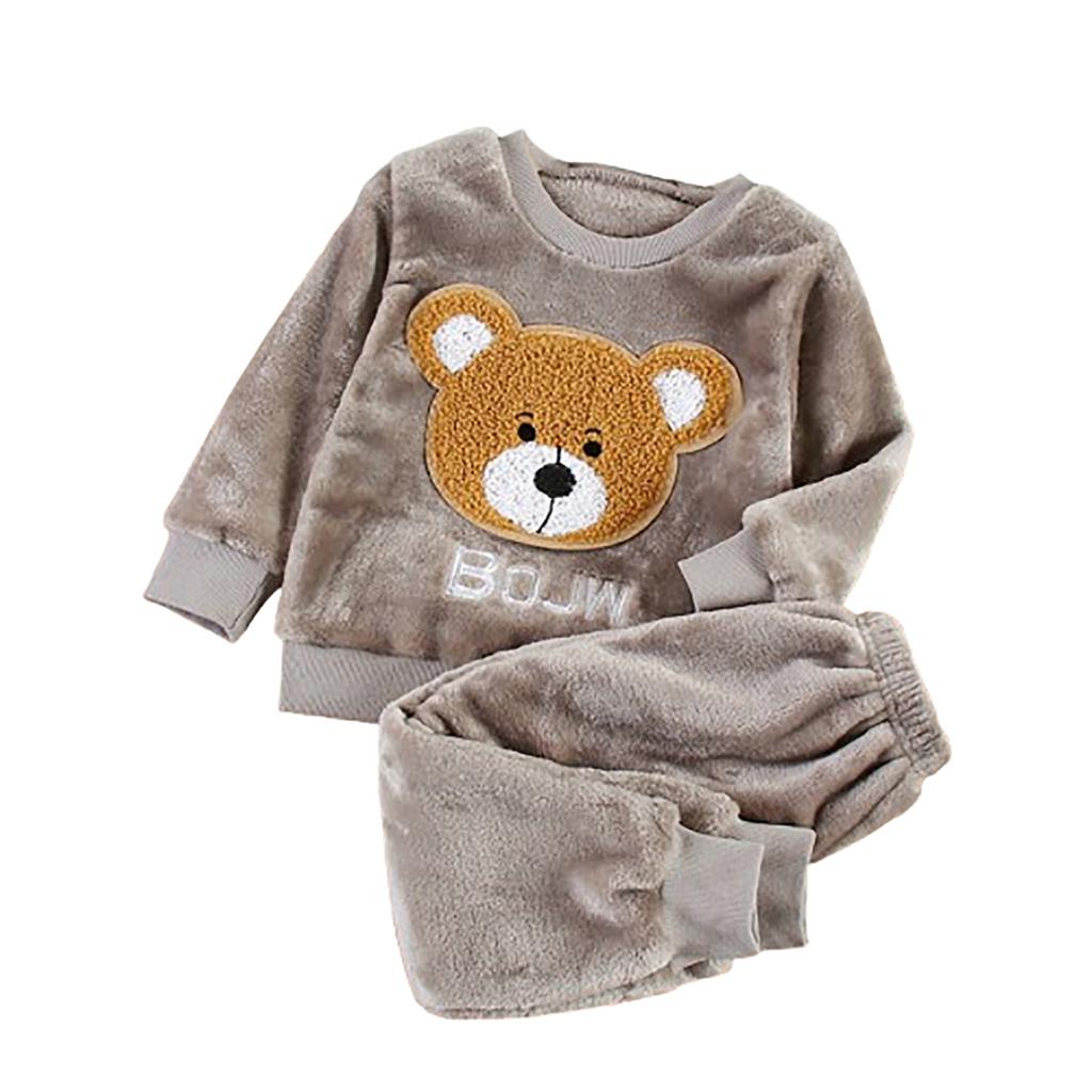 Комплект домашней одежды из фланели для мальчиков и флисовая пижама из двух предметов