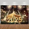 1 штука, 115*180 см, 45,2*70,8 дюйма, 2025 Новый, Баннер для новогоднего украшения, Фотофон, Новогоднее празднование, Ткань для фона для вечеринки