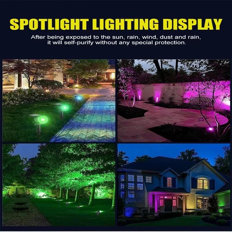 7LED Outdoor Solar Lights RGB Changing Lawn Ground Lamp IP65 Waterproof Landscape Spotlights Lighting For The Garden Decor