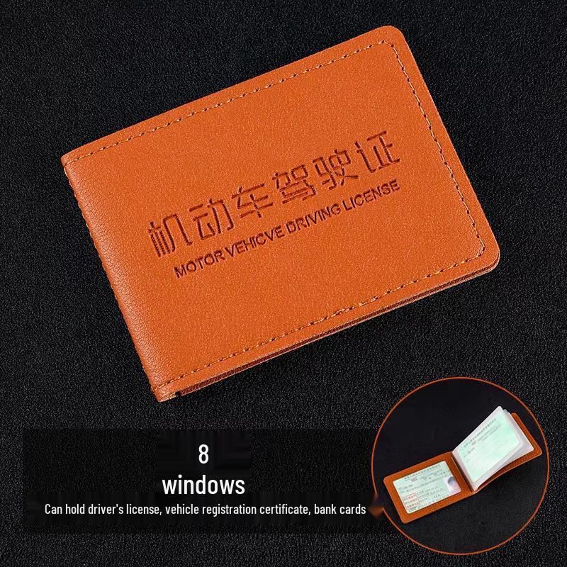 Men's 2024 New Model Leather Driver's License and Vehicle Document Holder with Protective Cover