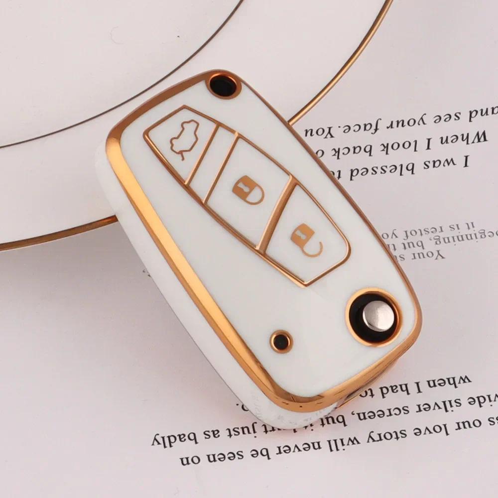 Новый чехол для автомобильного выкидного ключа из ТПУ, чехол-брелок для Fiat 500 Panda Stilo Punto Doblo Grande Bravo 500 Ducato, аксессуары для микроавтобусов