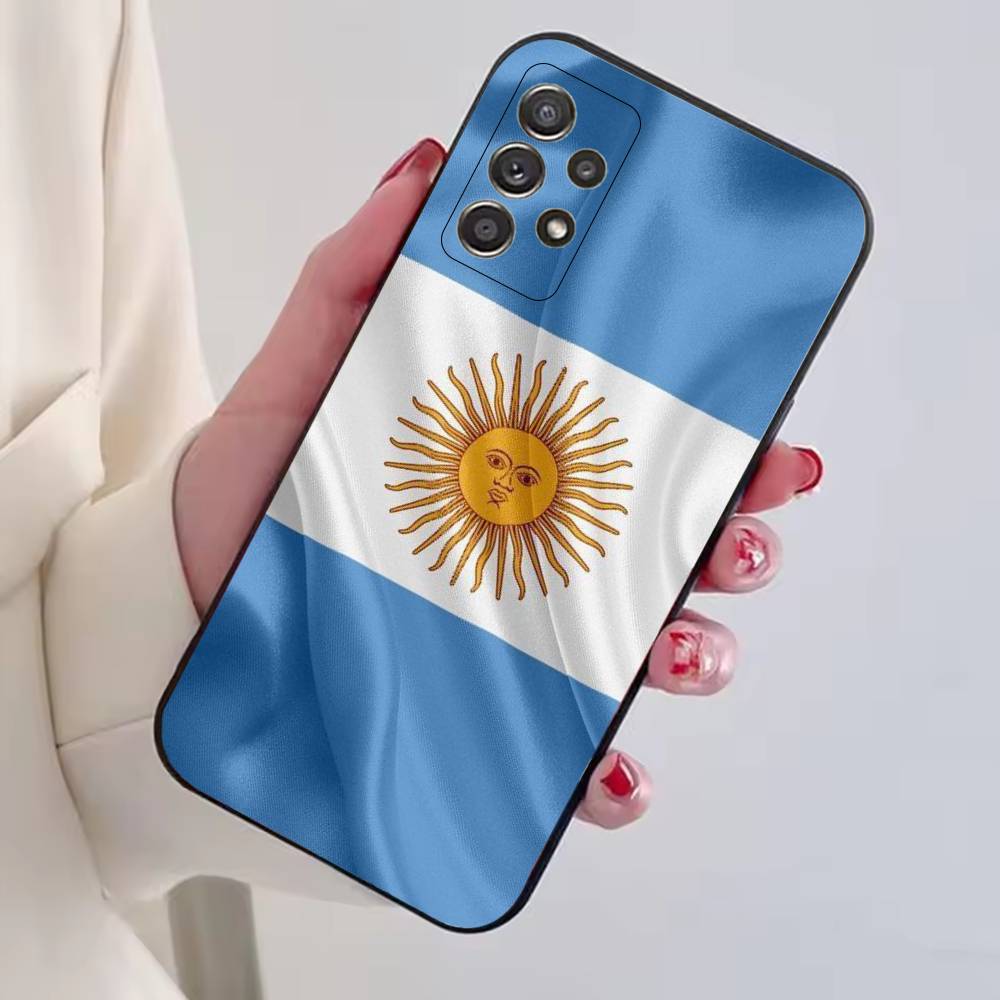 Чехол для телефона с флагом болельщика футбола Аргентины для Samsung S25, S24, S21, S22, S23, S30, Ultra, S20, Plus, Fe, Мягкий силиконовый черный чехол