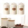3 Pieces Airtight Kitchen Canisters Coffee Container, Rustic Decors Tea Sugar Canister for