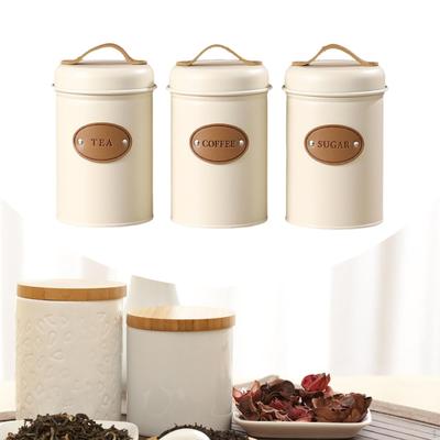3 шт. герметичные кухонные канистры, контейнер для кофе, деревенский декор, канистра для чая и сахара
