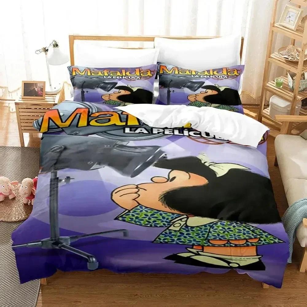3D Print Mafalda Printed Bed Set Duvet Cover Pillowcase Bedding Set Bed Linen Sheet Quilt Cover Full Queen King Size