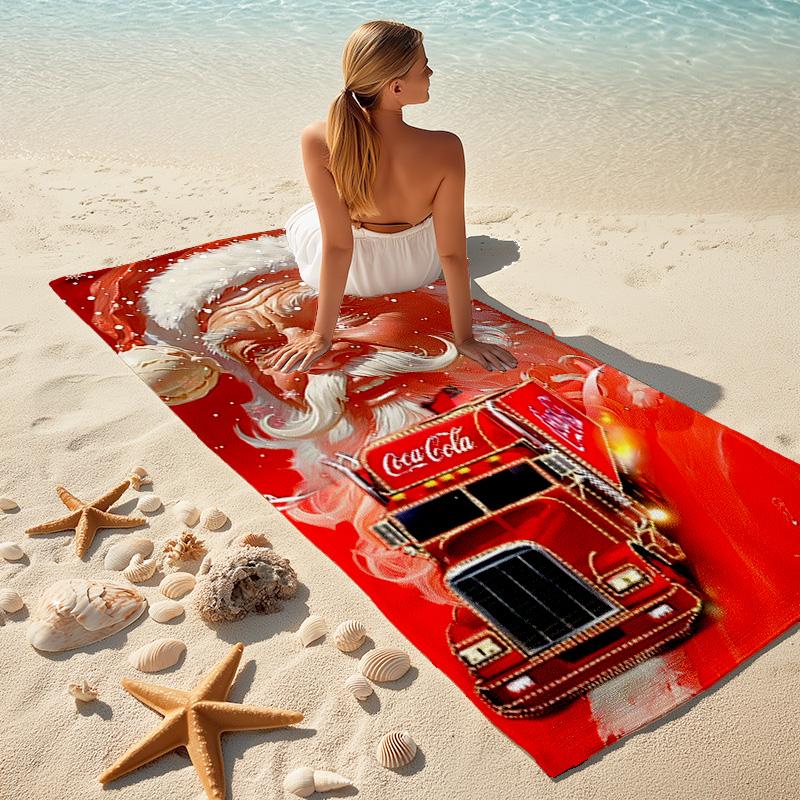 Christmas Gift Halloween Theme Bear Truck Coca Cola beach towel outdoor camping vacation swimming beach towel outdoor absorbent bath towel Y5