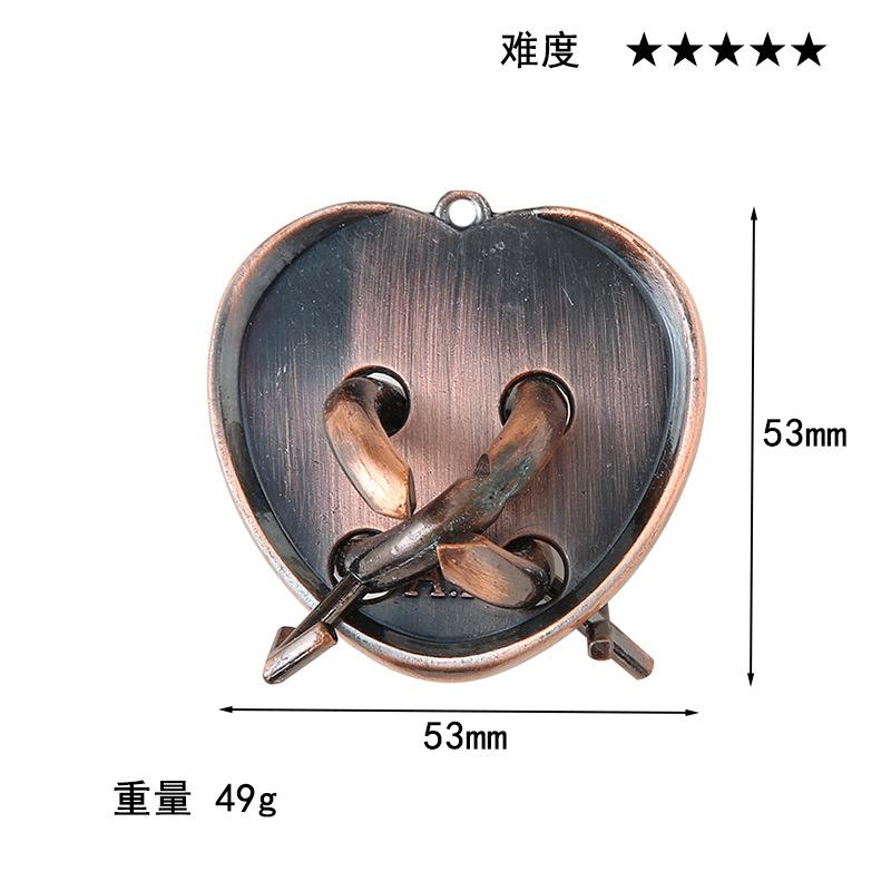 Puzzle Zinc Alloy Intelligence Unlocking Ring Unlocking Set, Nine-Link Educational Toy, Kong Ming Luban Lock Mechanism Box