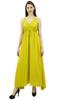 Bimba Women's Long Maxi Cotton Beach Dress Drawstring Waist Strappy Resort