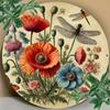 Цветущая весна Стрекозы Металлическое настенное искусство Декор для дома Сада Бара