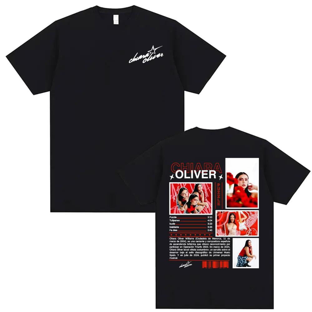 Singer Chiara Oliver Puzzle Album 2026 Tour T Shirts Men Womens Clothing Fashion Summer Tshirt Casual ONeck Cotton T Shirt