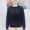IHUASU Autumn and Winter Solid Colour Women's Knitwear Hollow Out Pullover O-Neck Sweater