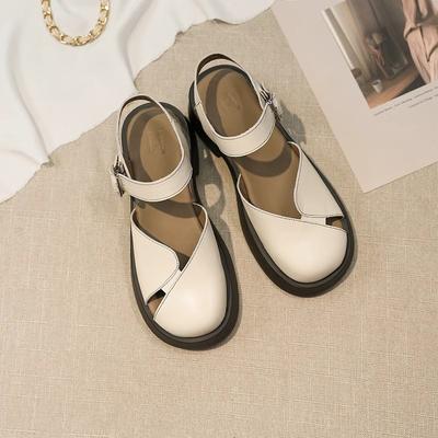 Римские сандалии женские летние на толстой подошве дышащие 2024 новое усиление слово с сумкой головка полая мода с юбкой сандалии