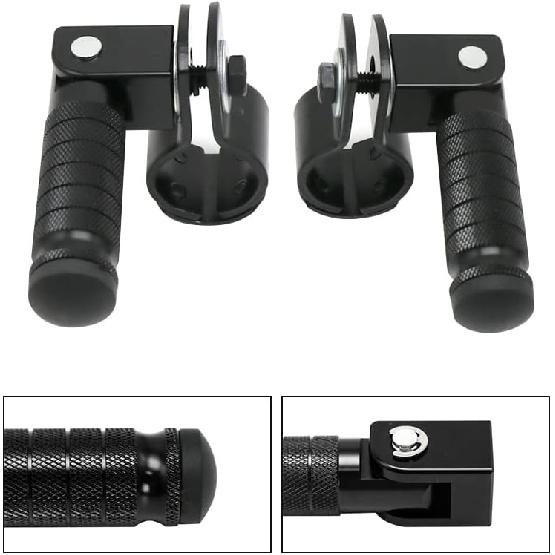 M8 Motorcycle Foot Rests Fit 1.22-1.29In Motorbike Brackets Foldable Foot Pegs Front Footpeg Rear Footpeg Anti-Skid Rearsets Folded Footrest 90