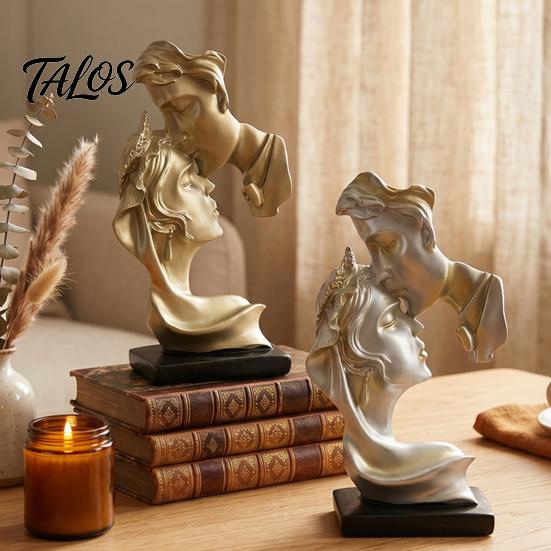 Декоративная скульптура для Resin Art, Скульптура целующейся пары, Абстрактная скульптура пары для декора дома, Минималистичная двусторонняя статуэтка лица, Романтическая