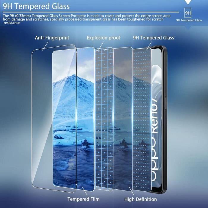 Verre Trempé pour OPPO Reno 7 - E.F.CONNECTION - Installation Facile - Anti-rayure - Pack de 2