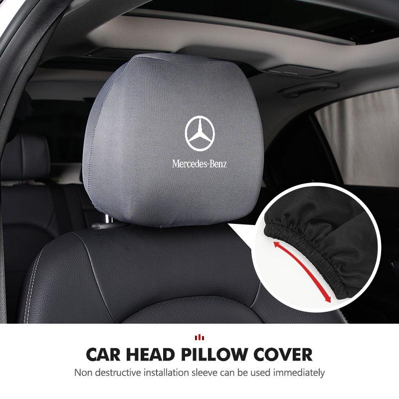 Чехол на подголовник автомобильного сиденья, грязезащитный, эластичный, для интерьера сиденья, для Mercedes Benz C180 C300 W124 W176 W177 GLC CLE CLA AMG
