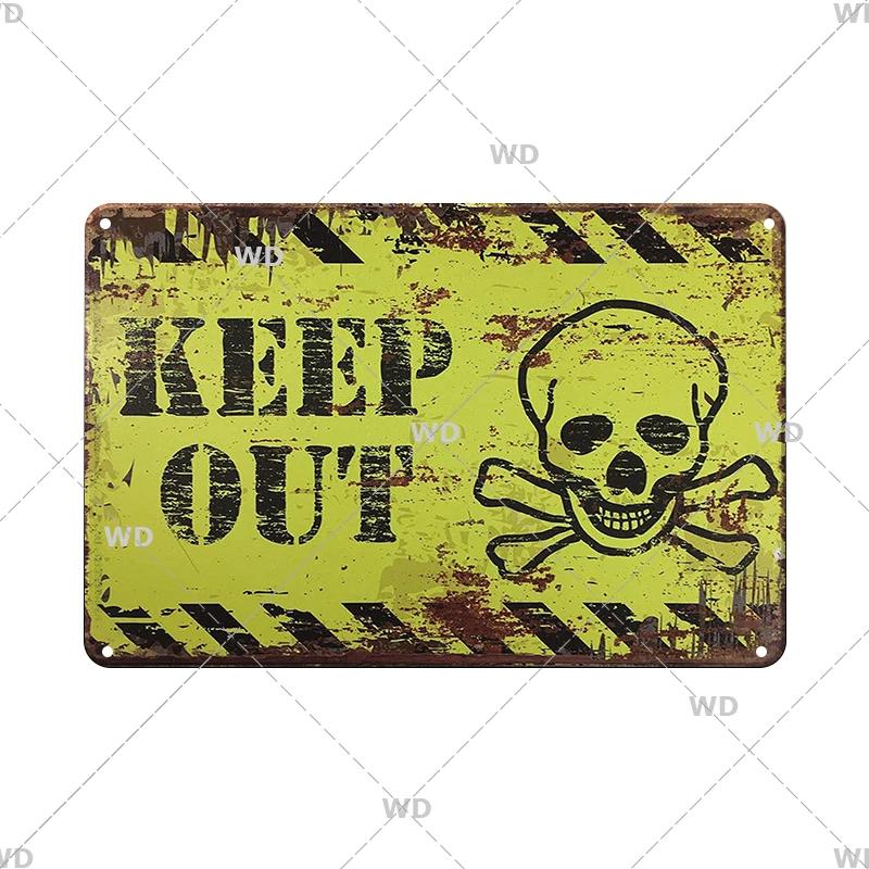 Caution Metal Tin Sign Vintage Metal Plaque Warning Slogan Retro Metal Posters Plate Signs Door Factory Home Wall Decor