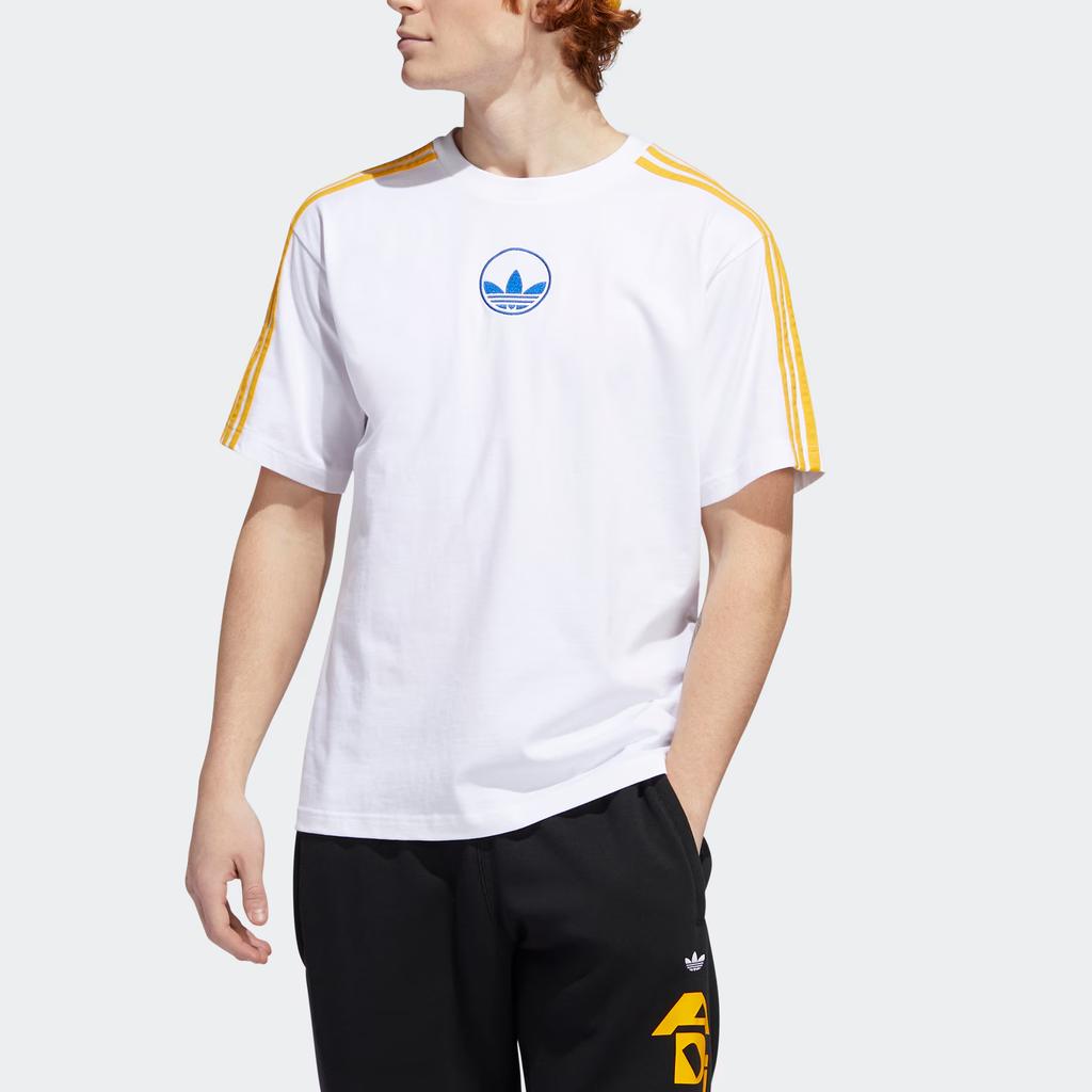 Adidas Originals 3-Stripe Circle Sport Short Sleeve T-Shirt Men Tops White GD2122
