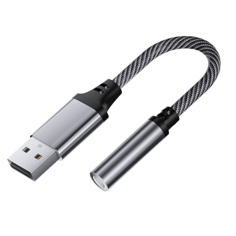 Аудиоадаптер USB на 3,5 мм Внешняя звуковая карта для наушников и микрофонов Для ПК Ноутбука Широко используется