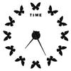 Large Wall Sticker Clock Butterfly Shape Innovation DIY Modern Art Living Room DecorationBlack