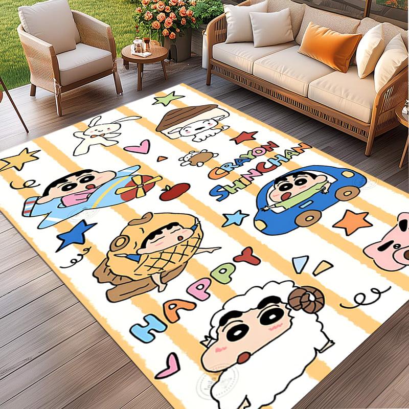 Crayon Shin Print Rug, Washable Floor Carpet, For Entryway Dorm Laundry Room Office Study, Home Decor Birthday Christmas Gift