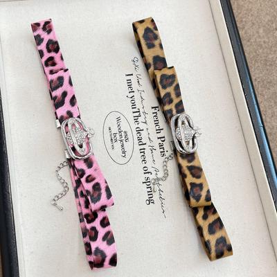 Леопардовый принт Бант Сатурн Чокер - Ретро Y2K Панк Стиль
