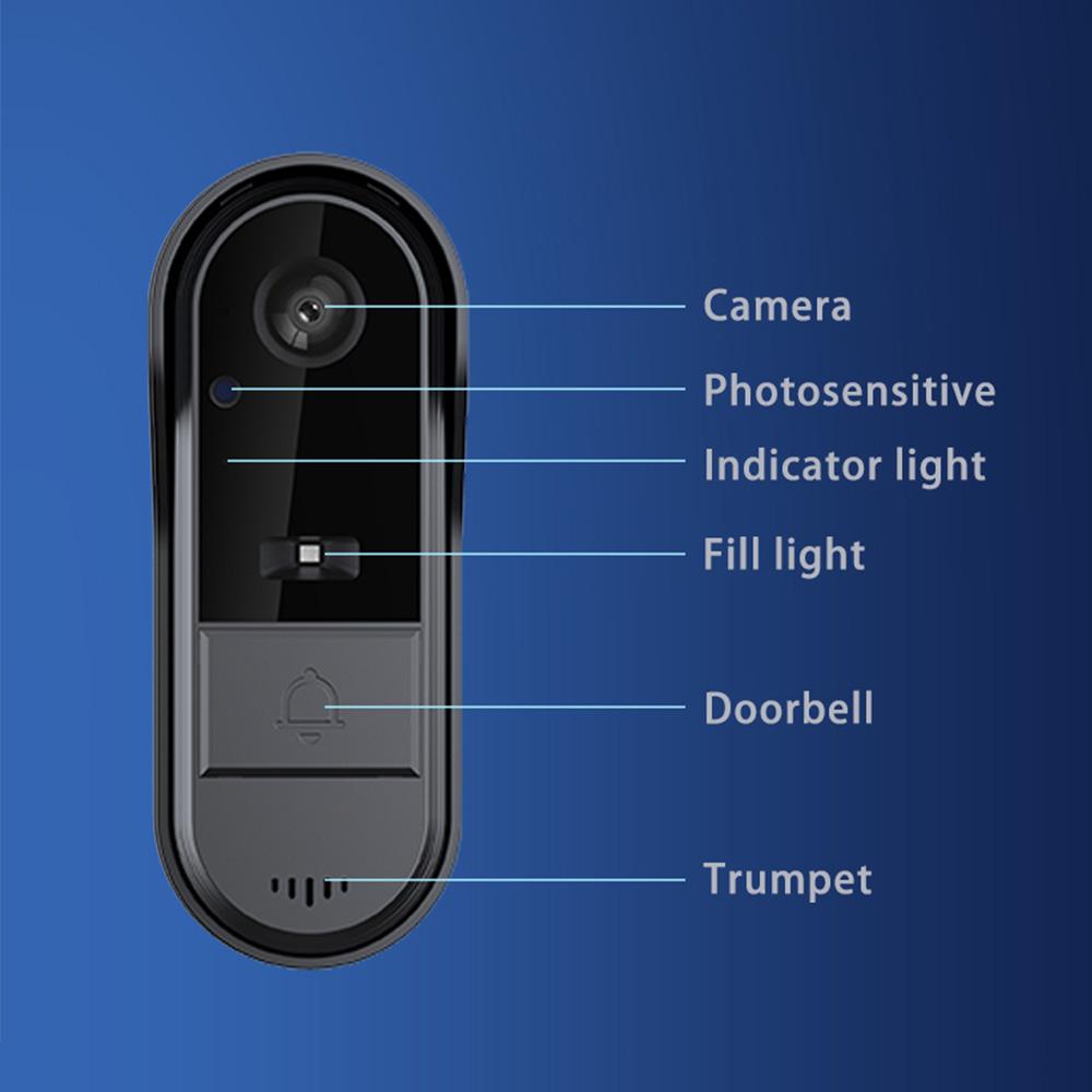 Smart Doorbell Ring Door Camera Wireless Intelligent Video Bell Camera 125 Degree Wide-angle Lens