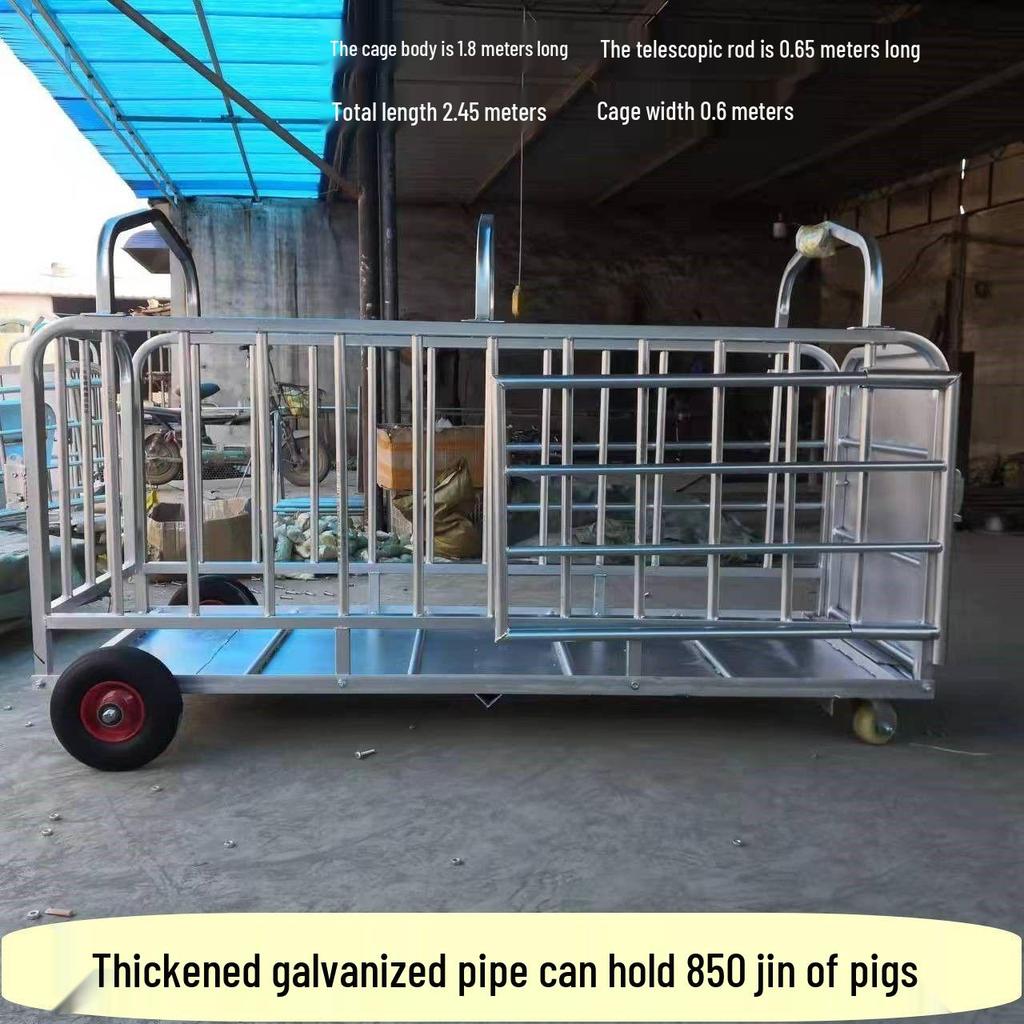 Sow Transport and Weighing Cage: Pig Pen Cart for Safe Loading and Farm Use