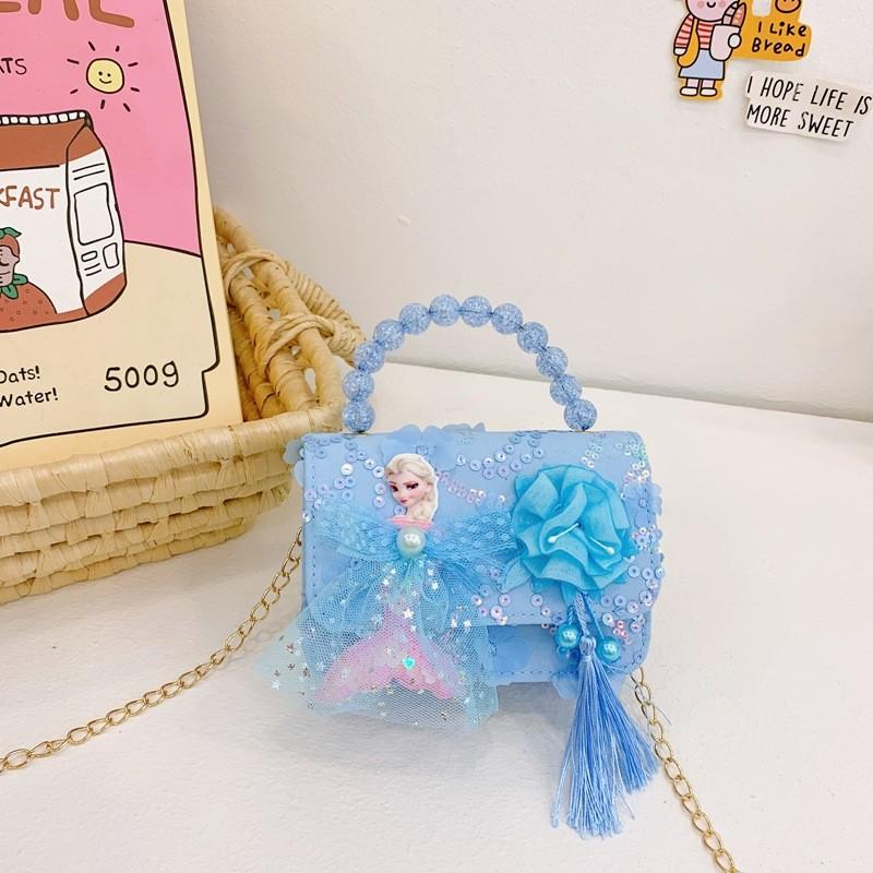 Kids Shoulder Bag With Floral Design And Tassel For Daily Outfits** Characters Included)