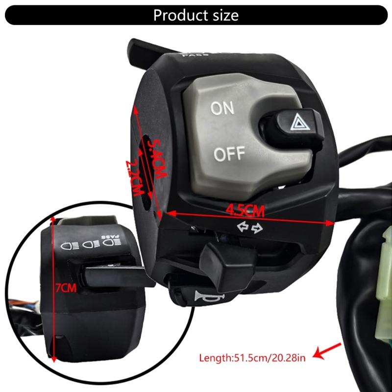 Motorcycle Multifunctional Handlebar Switch Easy to Install Motorcycle Switch Assembly Motorcycle Accessories for Bike 