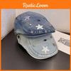 Star Retro Pentagram Cowhide Cabbie Hat Breathable Cotton Fashion Women Casual