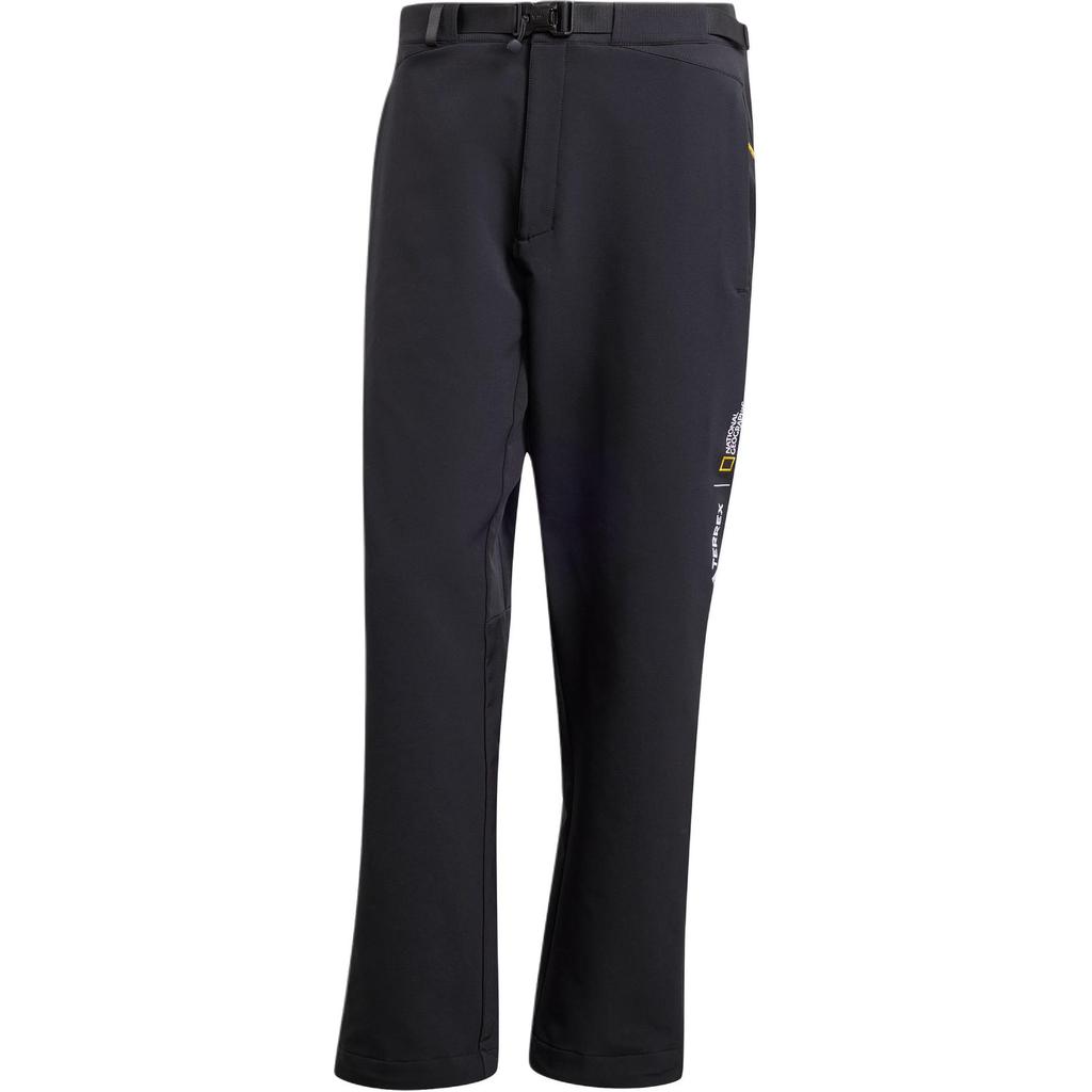 Adidas X National Geographic Collaboration FW24 National Geographic Softshell Outdoor Windproof Waterproof Casual Pants Men Pants Black IX7923