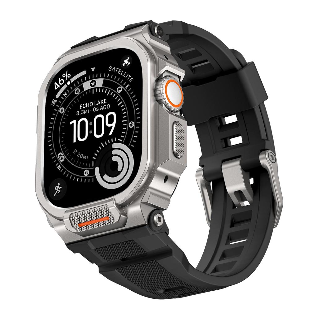 Modification Kit for Apple Watch Ultra 3 2 1 49mm Band Sport Silicone Bracelet Strap With Metal Protective Bumper iWatch Series11/10 46mm Case+Strap