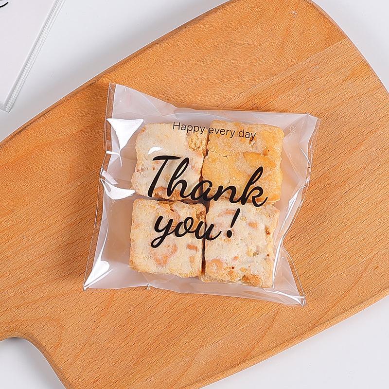 100 Pcs Mini Small Cute Thank You Package Button Biscuit Packaging Machine Sealing Cookie Snack Candy Sugar Bags