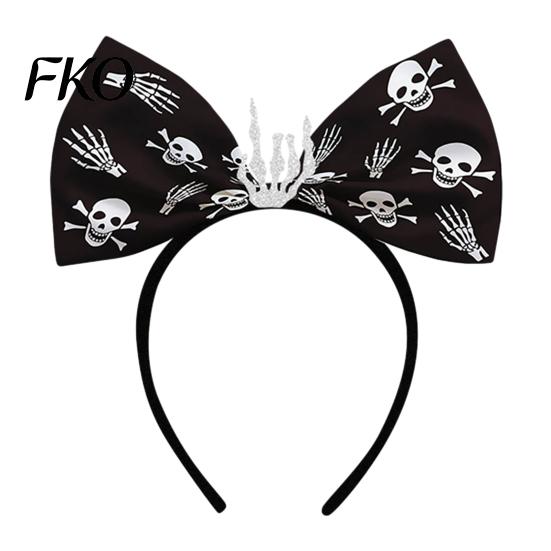 Light And Comfortable Hairband Halloween Bow Headbands, Flexible Non-Slip with Pumpkin Bat Skeleton Spider Cosplay Headband Design, Lightweight