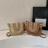 Large Woven Straw Fashion Flap Shoulder Bag Summer Beach Woven Handmade Spacious Crossbody Bag For Casual Outfit AVE