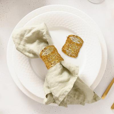Кольца для салфеток из витой проволоки, Держатели для салфеток из металлической сетки, Золотые металлические кольца для салфеток, Аксессуары для обеденного стола для вечеринки, свадьбы, рождественских посиделок