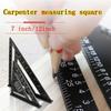 7/12 Inch High Precision Aluminum Alloy Triangle Ruler Protractor Line Scriber Square Measurement Woodworking Tools