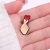 Creative Cute Cartoon Finger Heart Alloy Brooch, Men'S And Women'S Couple Bag Clip Accessories