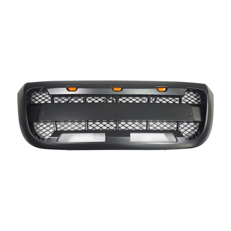 Для Ford Ranger 2004-2011 Гоночный стиль С 3/шт. Светодиодной подсветкой Автомобильная передняя решетка Высококачественные ABS Гоночные решетки Черные