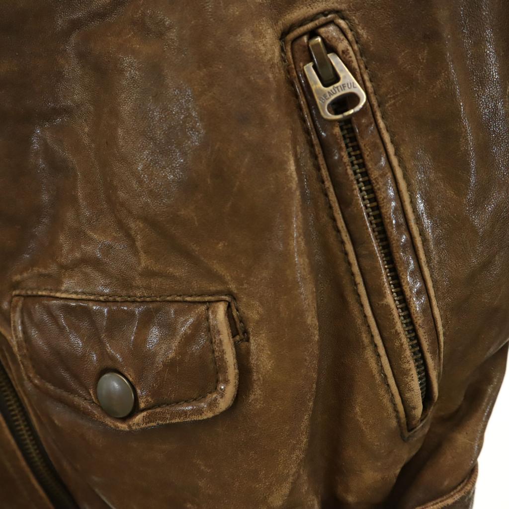 beautiful people leather jacket 130 Brown Kid's Used