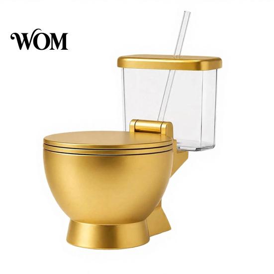 Whimsical Food Serving Dish Toilet Shaped Ramen Bowl Set, Built-in Drink Cup And Straw Soup with Design, Novelty Bowl, for Instant Noodles Snacks