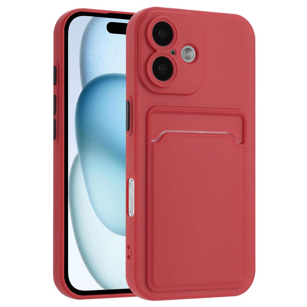 For iPhone 16 Plus Case Flexible TPU Phone Cover with Back Card Slot