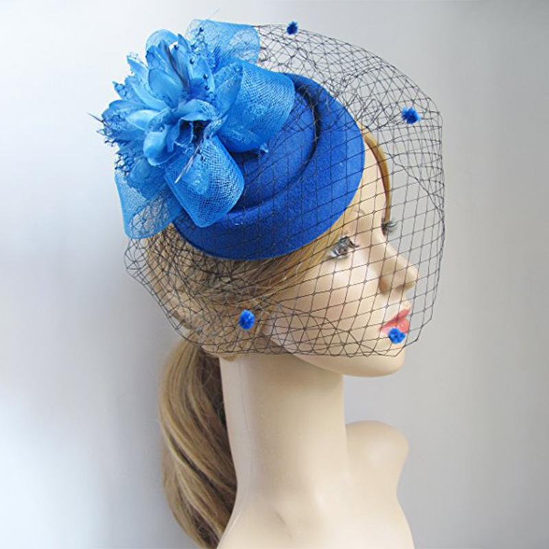 Повязка на голову с перьевой вуалью и кружевным цветком, женская элегантная шляпка, головной убор, заколки для волос, очаровательная заколка для волос для свадебной вечеринки